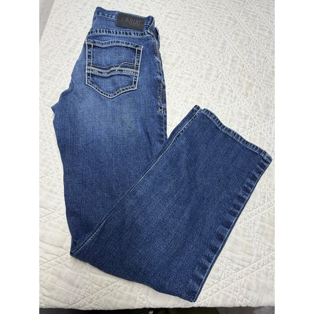 Ariat M2 Relaxed Boot Cut Jeans Mens 33x34 Blue Salton Stillwell Denim